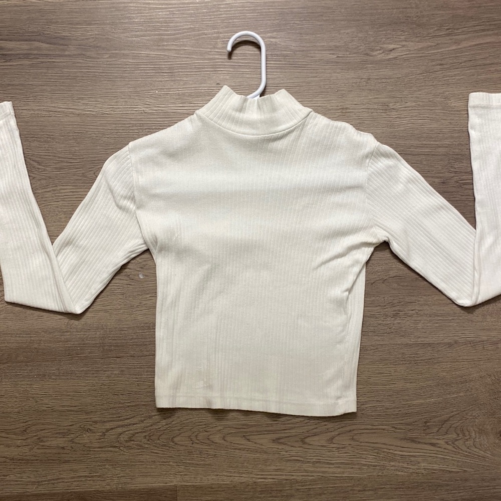 White Brandy Melville Long Sleeved Turtle Neck